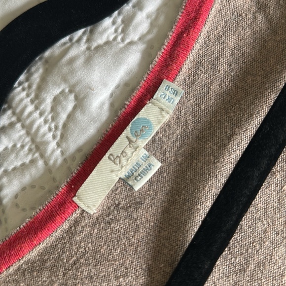 Boden Scoop Neck Gray/Tan Empire Waist Cotton Blend Top Size 8 - Picture 2 of 5